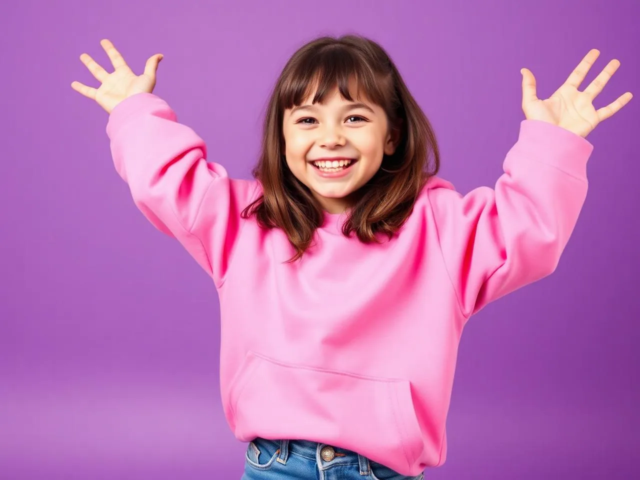 Stylish kids streetwear for girls oversized pink hoodie